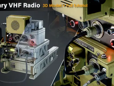 Military VHF Radio Low-poly 3D model