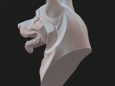 Stylized German Shepherd Dog Head 3D model