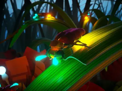 Stylized Firefly - Animated Model 3D model