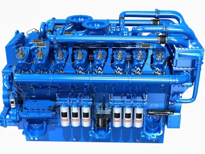 V16 Blue Engine 3D model