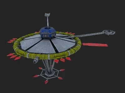 Thunderbird spaceship Low-poly 3D model