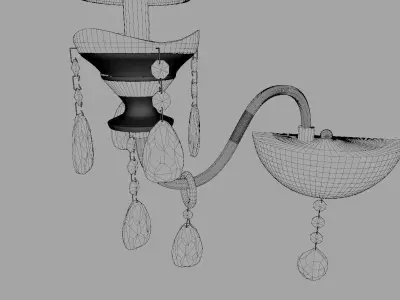 Light2 sconce with lamps and crystals Free 3D model