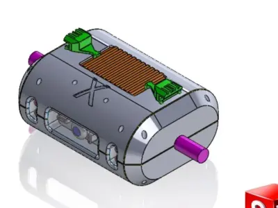 two wheeled UGV Low-poly 3D model