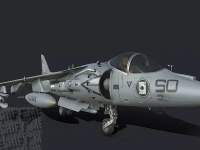 VTOL Fighter Jet II Low-poly 3D model