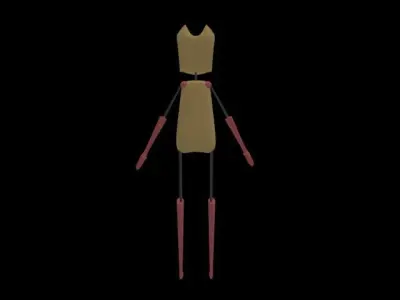 Minbo Charactor STICKMAN Grasshopper Low-poly 3D model