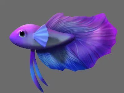 Cartoon Fish05 Rigged 3D model