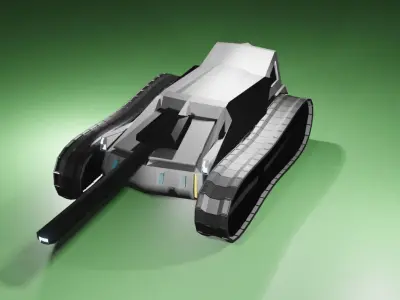 Sci-Fi Tank Low-poly 3D model