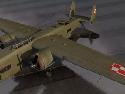 PZL P-30 Zubr - LWS-6 Bison 3D model