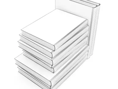 Books Set stack of 3D model