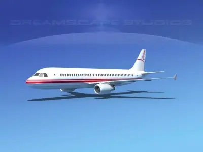 Airbus A320 LP Corporate 3 Low-poly 3D model