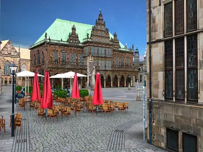 Bremen old city centre in germany 3D model