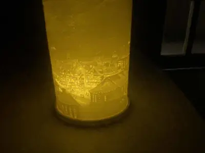 Commercial license Christmas city tea light led decoration 3D print model