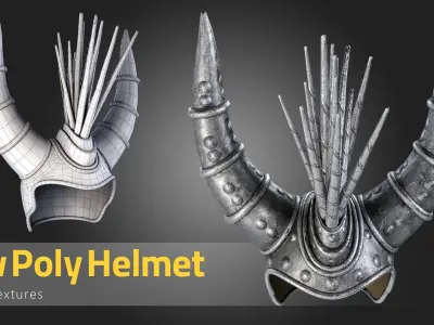 Low poly helmet Game asset Free low-poly 3D model