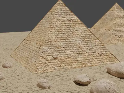 egitto piramidi rocce egypt pyramids rocks 3D model