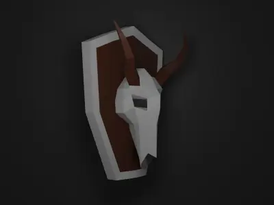 Goat Skull Low-Poly Free low-poly 3D model