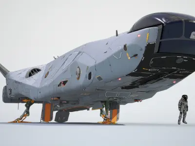 Sci-fi Corvette Greyhound 3D model