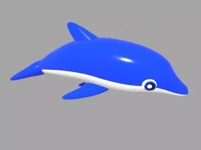 Inflatable dolphin blue 3D model