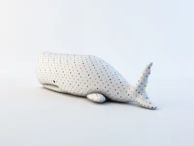 Plush Whale Low-poly 3D model