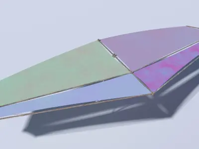 Handmade hand-glider Low-poly 3D model