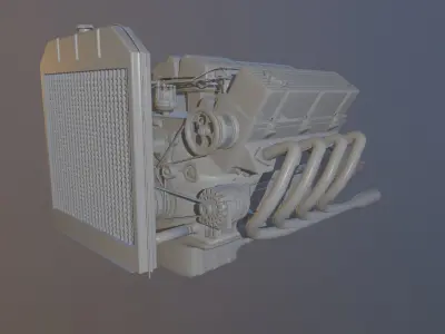Avion car engine Free low-poly 3D model