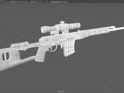 Low Poly SVD Dragunov Sniper Rifle 3D Model Low-poly 3D model