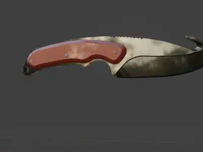 Knife hook black gloss or black mamba or Nitro Free low-poly 3D model