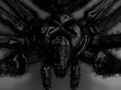 Monstrous Black Widow Spider 3D model