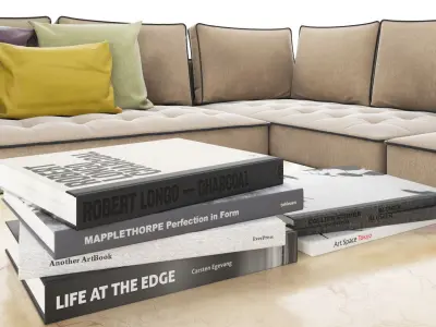 Corner sofa set with table and plant Free 3D model
