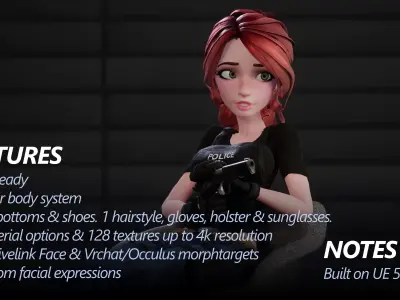 SGT SARA MODULAR DETECTIVE FOR UNREAL ENGINE Low-poly 3D model