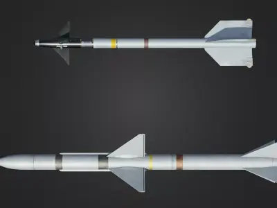   AIM-9M Sidewinder and AIM-7 Sparrow 3D model