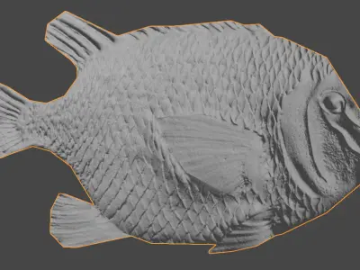 Disneyland Submarine Ride Prop - Red Fish Free low-poly 3D model