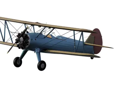 1940S AMERICAN BIPLANE 3D model