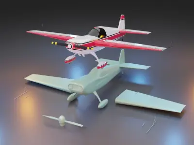 Plane - 3D print model two airplanes 3D print model