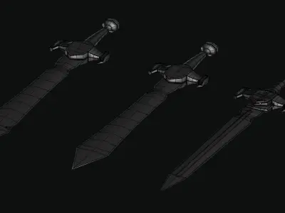 Darkness Sword Low-poly 3D model