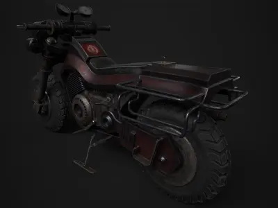 Military Pitbike Low-poly 3D model