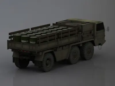 Military Truck Transport Low-poly 3D model