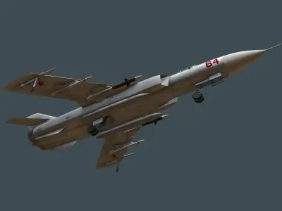 Yak-28-64 Prototype Interceptor Low-poly 3D model