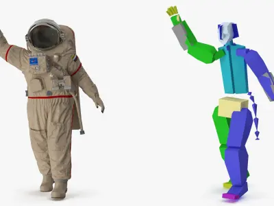 Russian Astronaut Spacesuit Orlan MK Rigged 3D model