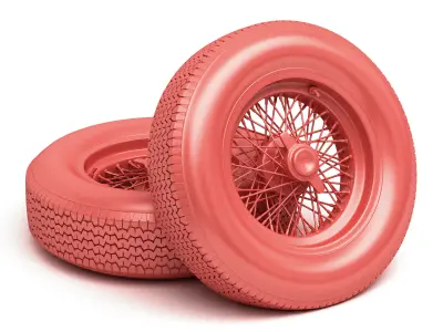 Dunlop CR48 tyres - Borrani rims 3D model