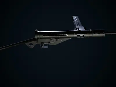 STEN Mk II - WW2 British Submachine Gun PBR Low-poly 3D model Low-poly 3D model