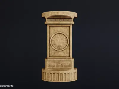Ancient Architectural Pillar Low-poly 3D model