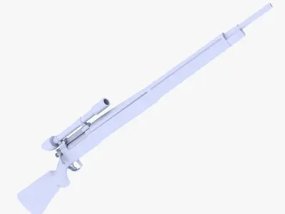 Bolt Action Sniper Rifle Low-poly 3D model