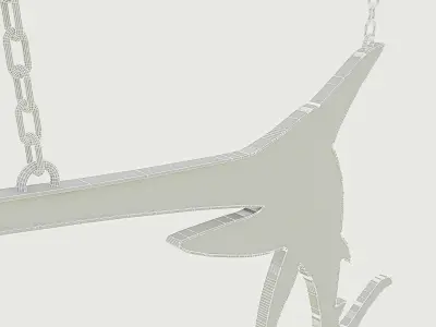 Fish Restaurant Sign 01 3D model