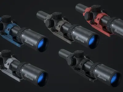 Sniper Scope Burris M-Tac 1-4X24  Low-poly 3D model