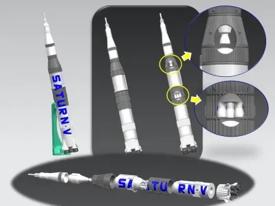 Miniature of Saturn V 3D model