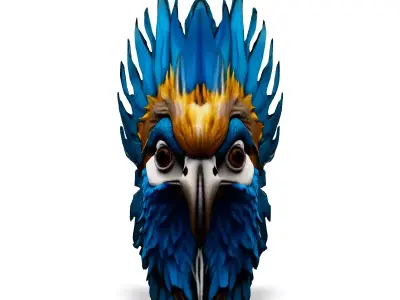 Stylized Bird Head 3D Model Low-poly 3D model