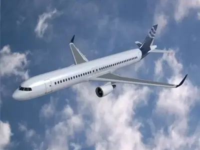 Airbus A320-100 commercial jetliner Low-poly 3D model