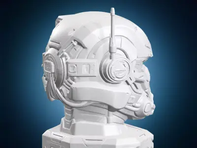 Cybernetic Mercenary Helmet 3D print model