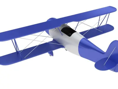 Biplane vintage 3D model
