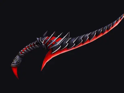 Dagger Dark Short Blade Sharpener Military Wedge Grinding Low-poly 3D model